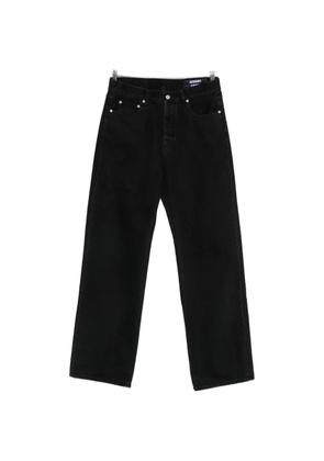 Jacquemus logo-embroidered straight-leg jeans - Black