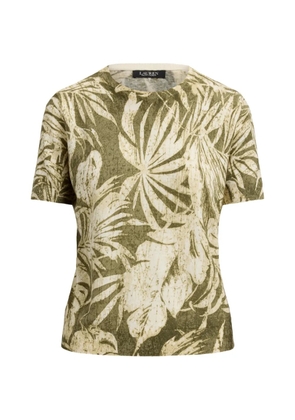 Lauren Ralph Lauren palm-frond-print short-sleeve sweater - Green