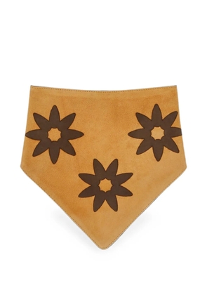 RETORI floral-motif suede scarf - Yellow