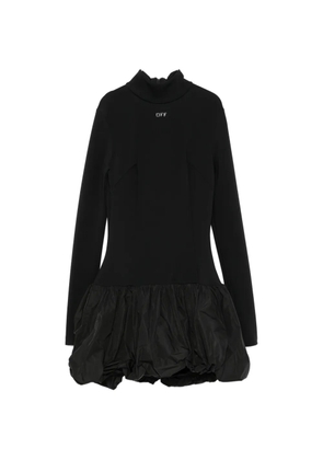Off-White high-neck puff-skirt mini dress - Black