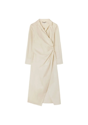 RETORI draped cotton-poplin midi dress - Neutrals