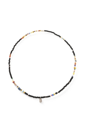 Paul Smith beaded logo-plaque necklace - Black