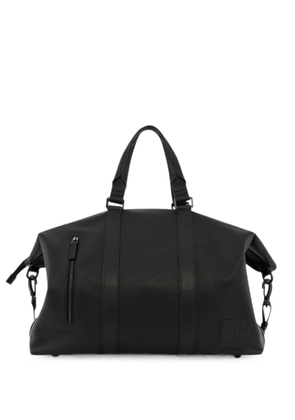 Armani Exchange grained-texture zip-detail holdall - Black