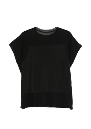 Issey Miyake cap-sleeves T-shirt - Black