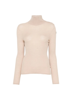Moncler ribbed-knit button-fastening sweater - Neutrals