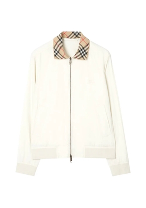 Burberry Gabardine Glenfields Bomber Jacket - Neutrals