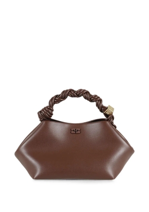 GANNI Small Bou braided-handle tote bag - Brown