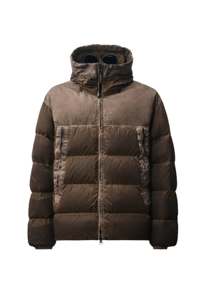 C.P. Company Goggle-detail quilted jacket - Brown
