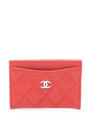 CHANEL Pre-Owned 2020-2021 CC-logo card case - Red