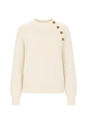 Balmain button-embellished raglan-sleeve sweater - Neutrals