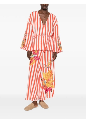 FARM Rio Fruit Garden embroidered striped top