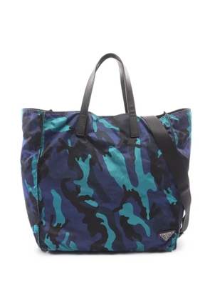 Prada Pre-Owned 2000s camouflage-pattern tote bag - Blue