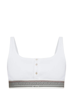 Versace Greca button-up bra - White