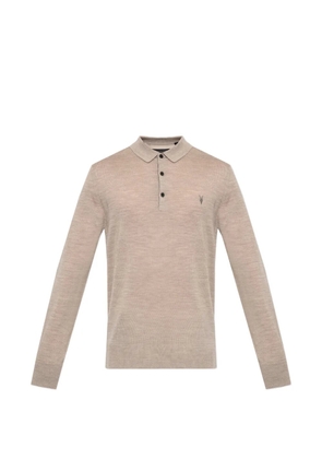 AllSaints Mode long-sleeved polo shirt - Neutrals