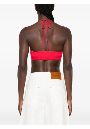 FARM Rio appliqué halterneck top - Red