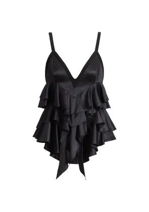 Balmain satin top with thin straps - Black