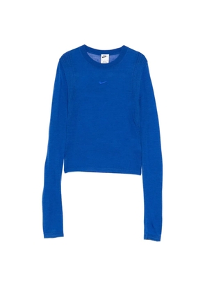 Nike logo-embroidered ribbed sweater - Blue