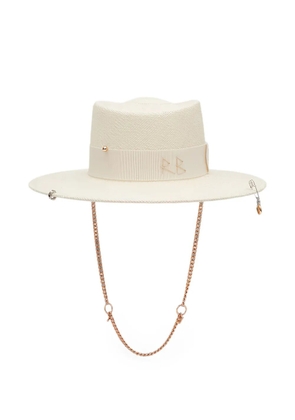Ruslan Baginskiy Gambler chain-strap straw hat - Neutrals