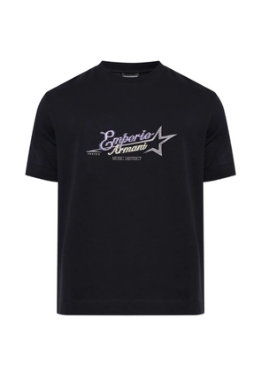 Emporio Armani logo-embroidered T-shirt - Black