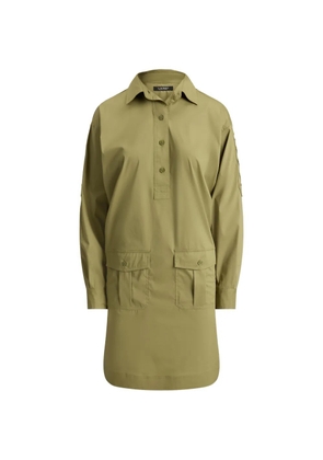 Lauren Ralph Lauren lace-up utility shirt mini dress - Green