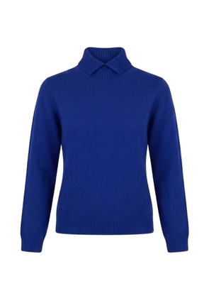 Jil Sander ribbed-collar sweater - Blue