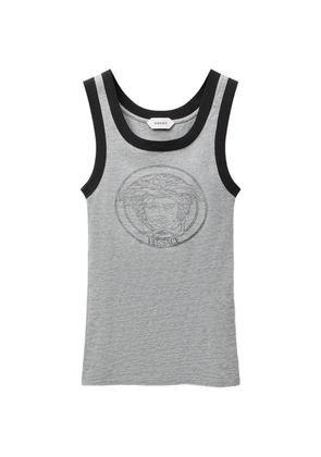 Versace printed cotton-jersey tank top - Grey
