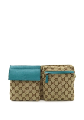 Gucci Pre-Owned 2000-2015 GG Canvas Web Double Pocket belt bag - Neutrals
