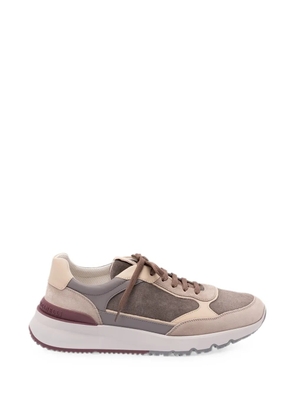 Brunello Cucinelli panelled leather sneakers - Brown