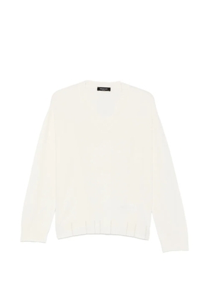 Fabiana Filippi V-neck ribbed-trim sweater - Neutrals