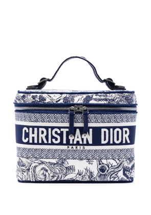 Christian Dior Pre-Owned 2020 Embroidered Canvas Toile De Jouy DiorTravel Case vanity bag - Blue
