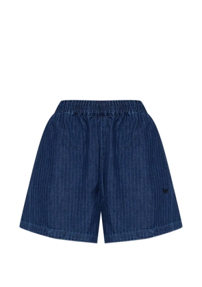 Emporio Armani pinstripe elasticated mini shorts - Blue