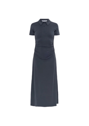 SAMSOE SAMSOE Sasun ruched polo-collar maxi dress - Blue
