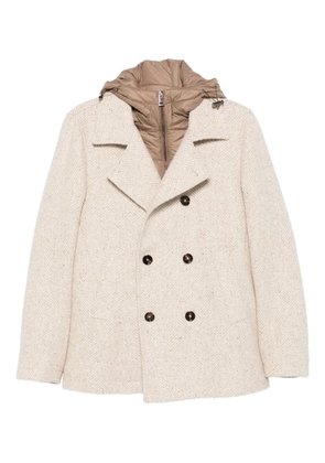 Kired herringbone double-breasted coat - Neutrals