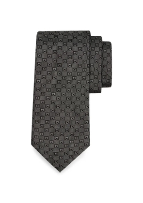 Ferragamo Gancini silk jacquard tie - Black