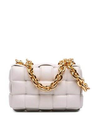 Bottega Veneta Pre-Owned 2012-2026 Nappa Intrecciato Padded Chain Cassette satchel - White