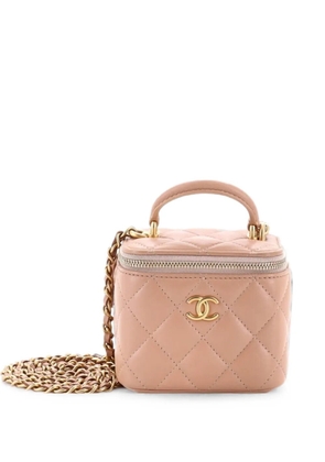 CHANEL Pre-Owned Classic Top Handle Vanity Case with Chain Quilted Lambskin Mini crossbody bag - Neutrals