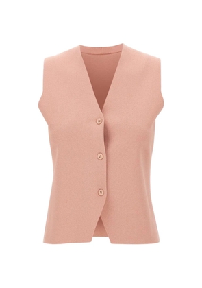 Kangra stitch-effect V-neck vest - Pink