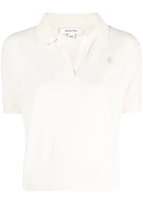 Sporty & Rich V-neck polo top - Neutrals