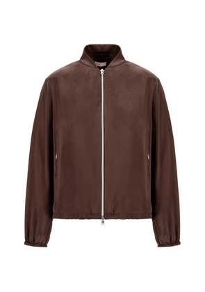 Herno zip up satin jacket - Brown