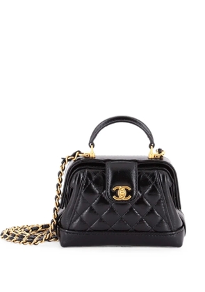 CHANEL Pre-Owned Cocodoc Top Handle Bag Quilted Lambskin Mini satchel - Black