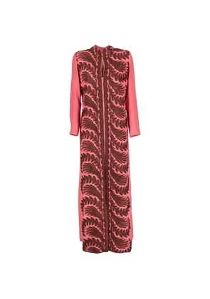 Vintage embroidered zip-up dress - Pink
