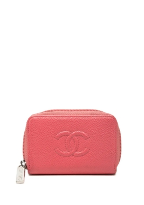 CHANEL Pre-Owned 2016-2017 CC Caviar Zip Around Purse coin pouch - Pink