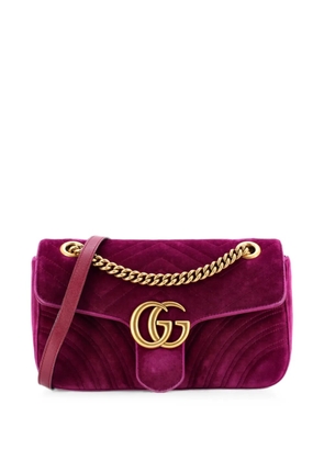 Gucci Pre-Owned GG Marmont Flap Bag Matelasse Velvet Small shoulder bag - Purple