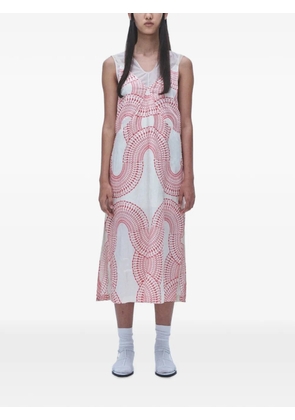 Muller Of Yoshiokubo Radial printed layered-effect midi dress - White