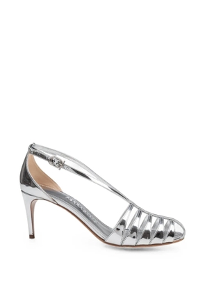 Ferragamo metallic-effect caged sandals - Silver
