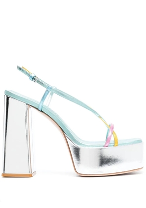 Haus of Honey 135mm metallic platform sandals - Blue