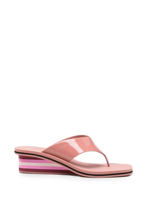 Chloé Swimming Cool striped wedge sandals - Pink