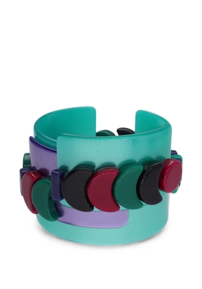 Vintage crescent-detail cuff bracelet - Blue
