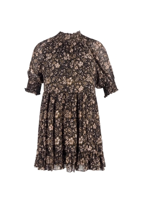 Ulla Johnson printed mock-neck mini dress - Black