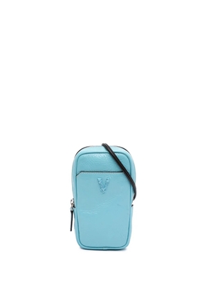 Versace Pre-Owned 2019 Textured Leather Virtus Neck Pouch crossbody bag - Blue